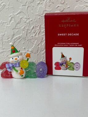 Hallmark Keepsake "Sweet Decade" ornament 1sr in series 2020 glittery snowman